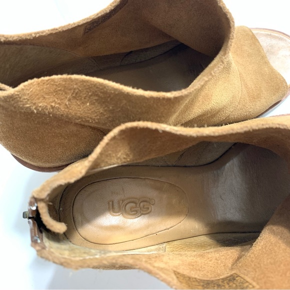 UGG Ginger Open Toe Suede Boot Ankle Bootie - Picture 8 of 16